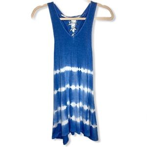 VINTAGE HAVANA Tie Dye Laceup Back Dress